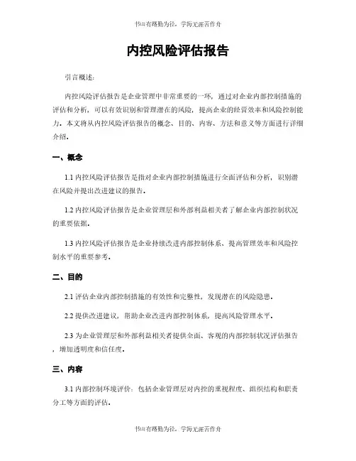 内控风险评估报告