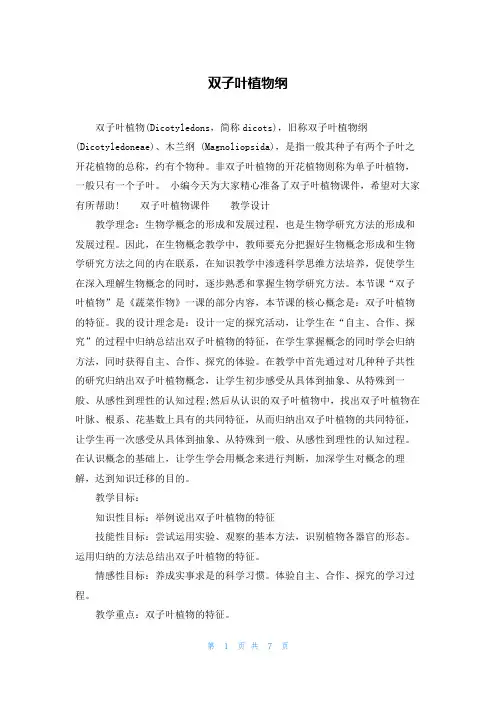 双子叶植物纲