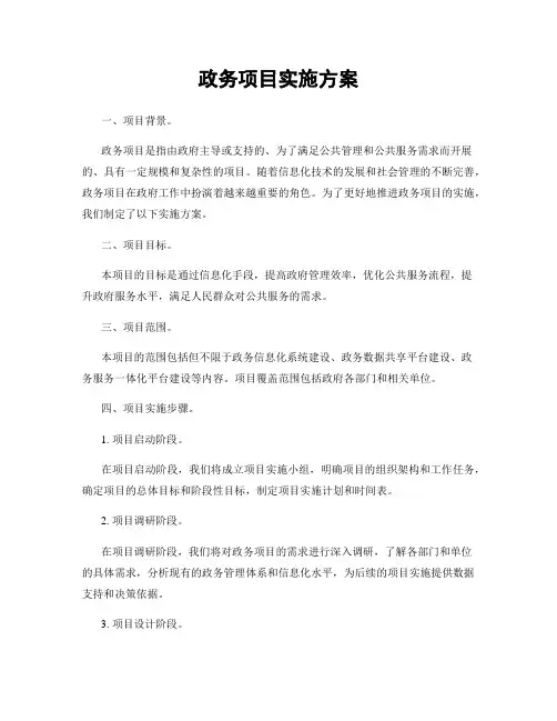 政务项目实施方案