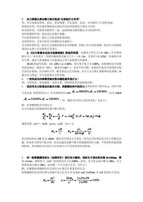 压力容器主要由哪几部分组成