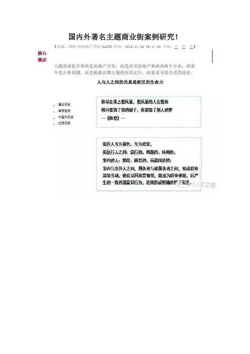 国内外著名主题商业街案例研究