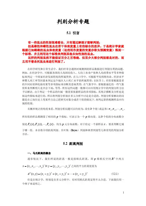 SAS判别分析