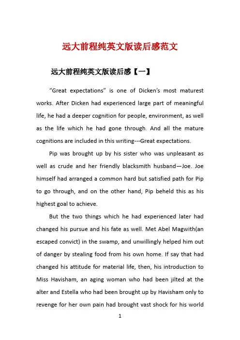 远大前程纯英文版读后感范文 