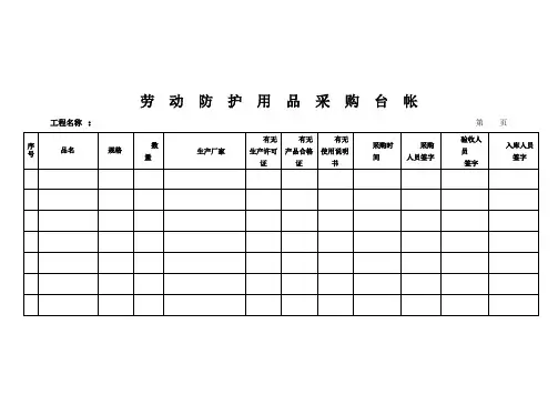 安全防护用品台账