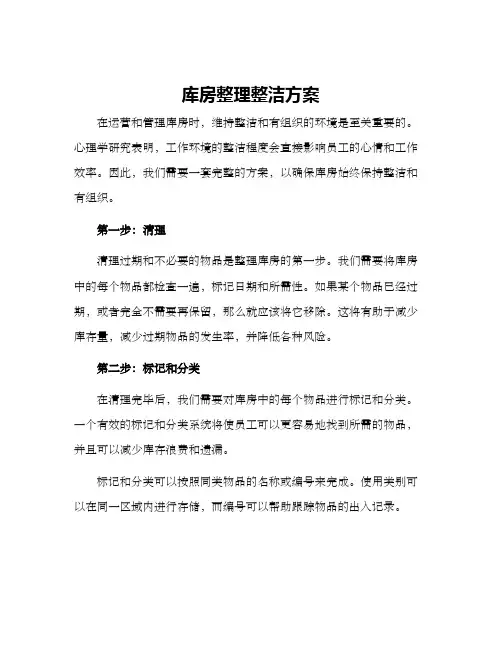 库房整理整洁方案