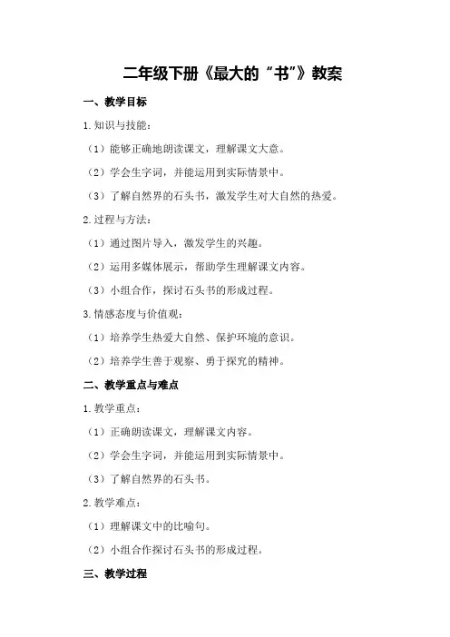二年级下册《最大的“书”》教案