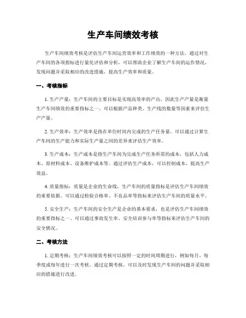 生产车间绩效考核