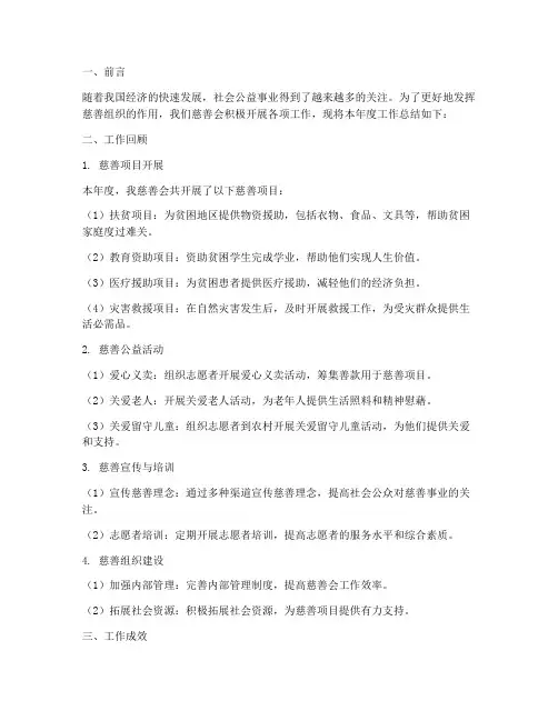 慈善会工作总结报告