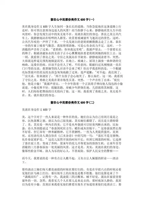 留在心中的那份美作文600字