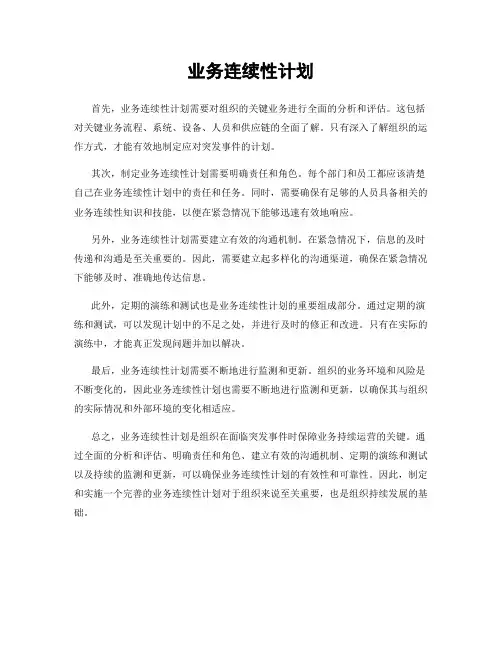 业务连续性计划