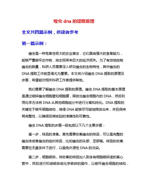 蝗虫dna的提取原理