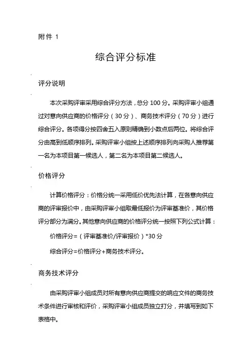 评分标准范本