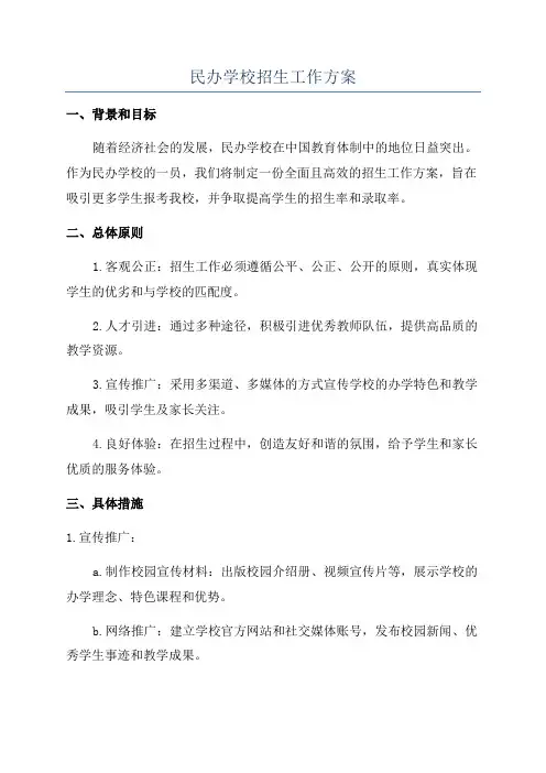 民办学校招生工作方案