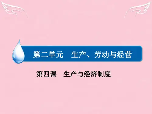 高考政治一轮总复习(考点预测突破+易错纠偏)第4课 生产与经济制度课件 新人教版必修1