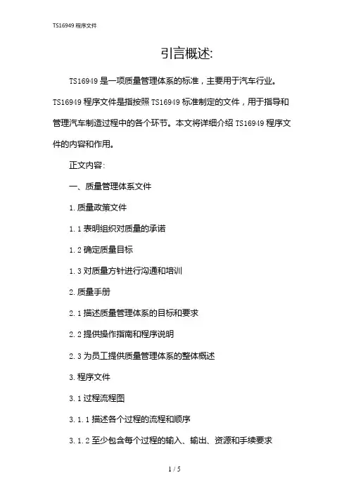 TS16949程序文件(2024)