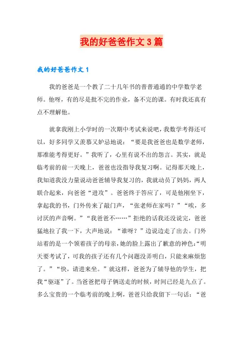 我的好爸爸作文3篇