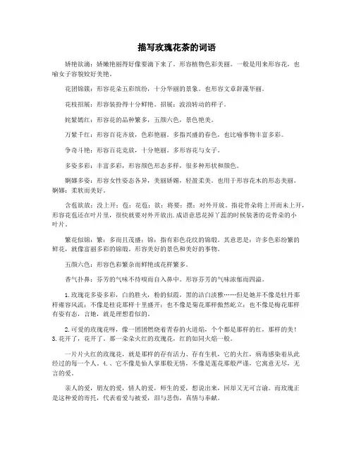 描写玫瑰花茶的词语
