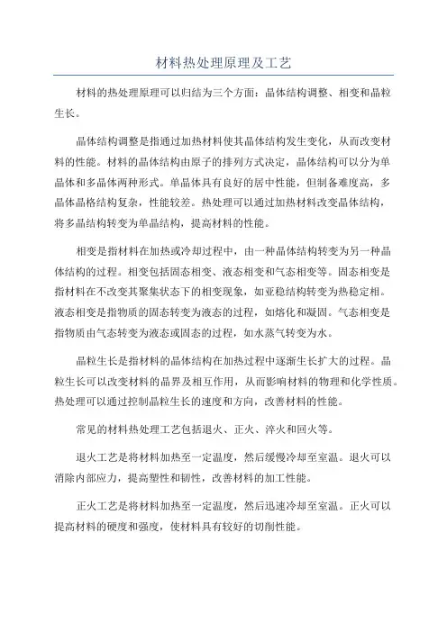 材料热处理原理及工艺