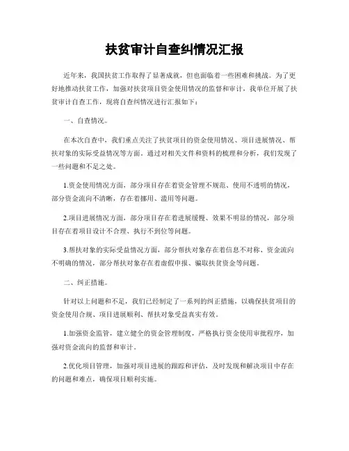 扶贫审计自查纠情况汇报