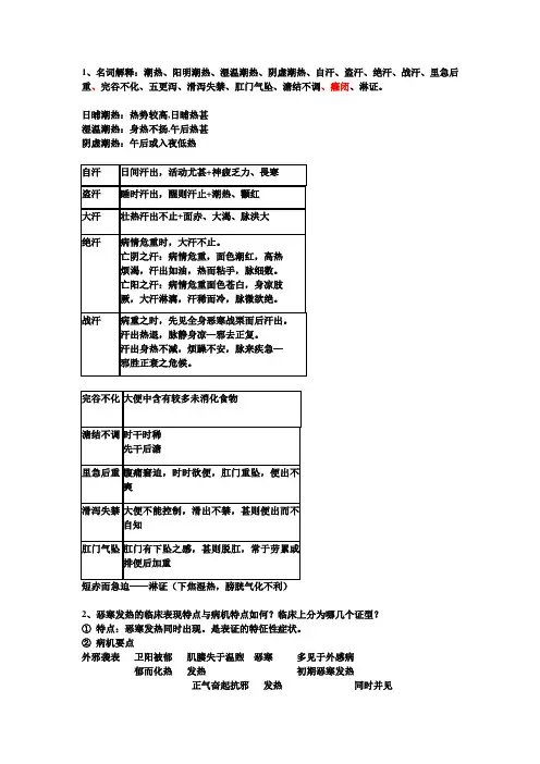 中医诊断学复习