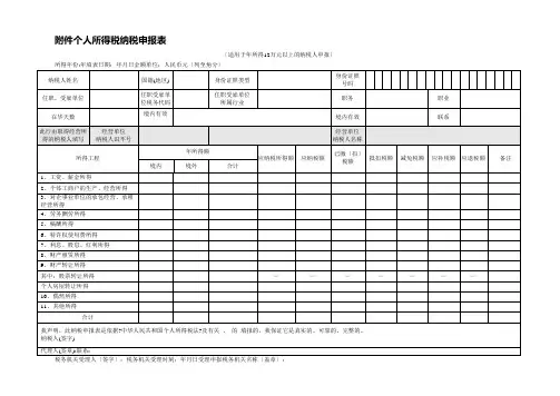 个人所得税纳税申报表(2021整理)