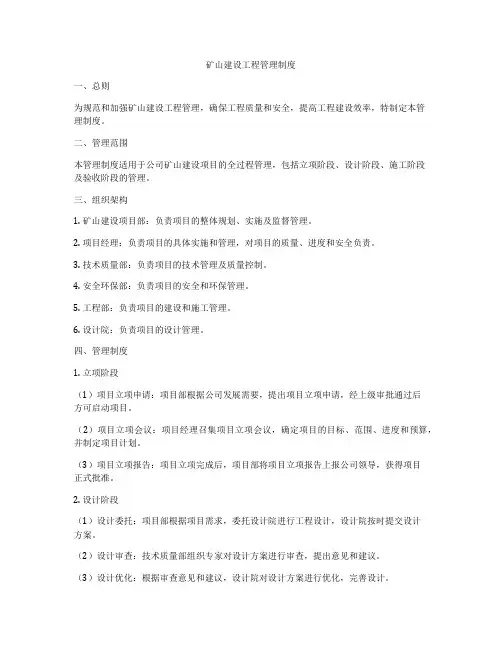 矿山建设工程管理制度