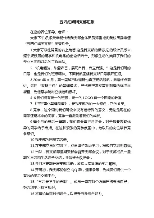 五四红旗团支部汇报