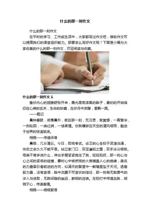 什么的那一刻作文