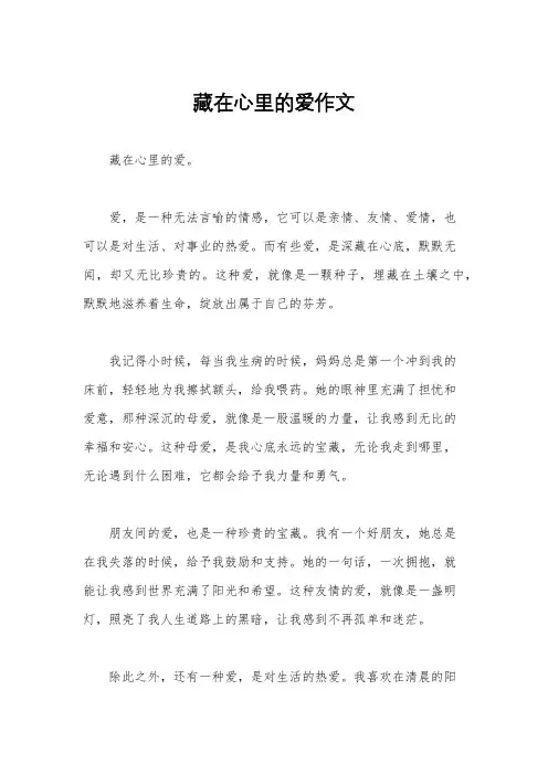藏在心里的爱作文