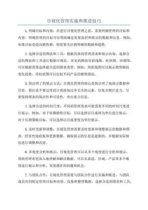 目视化管理实施和推进技巧