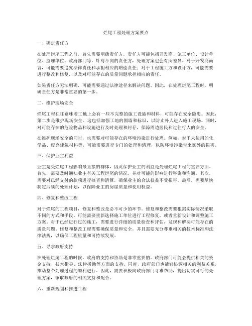 烂尾工程处理方案要点