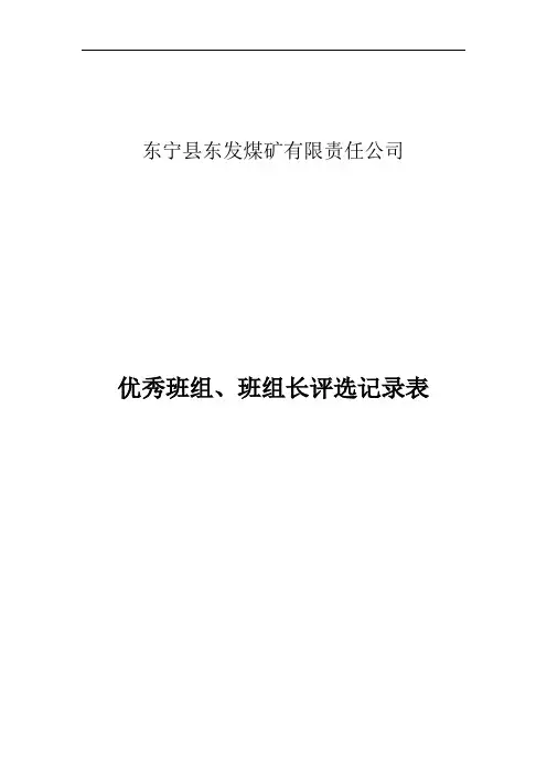 优秀班组、班组长评选记录