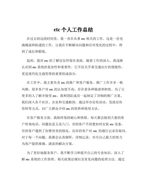 etc个人工作总结