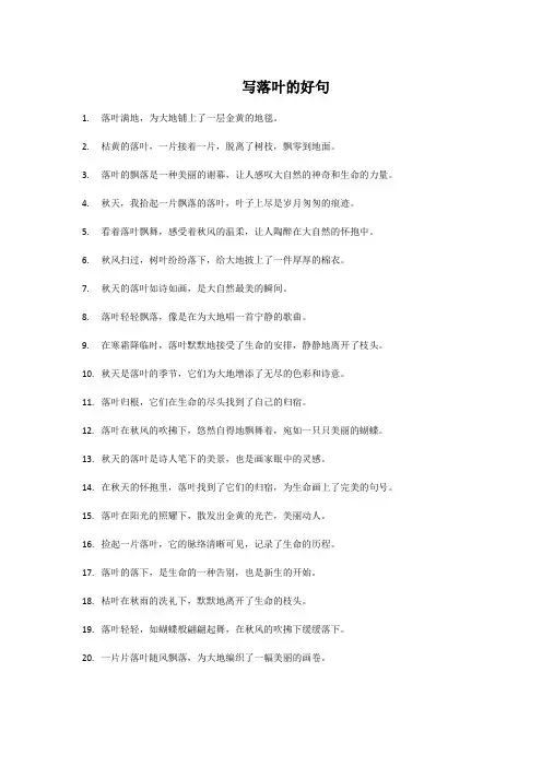 写落叶的好句