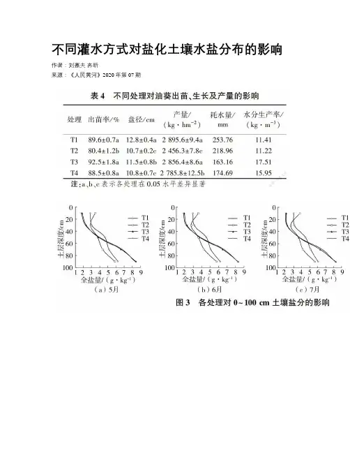 不同灌水方式对盐化土壤水盐分布的影响