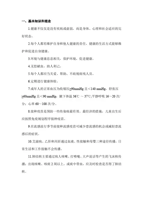 健康素养66条