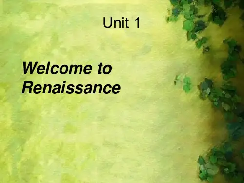 艺术设计英语Renaissance-Art文艺复兴