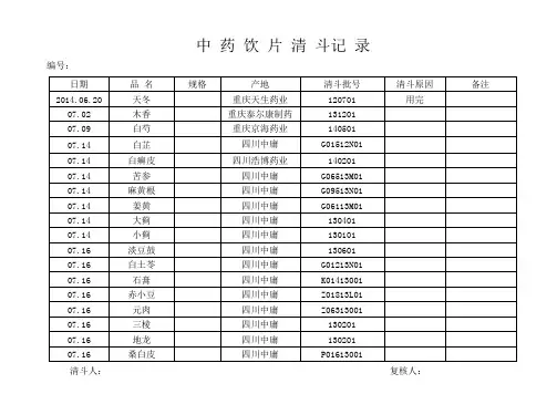 24店中药饮片清斗记录