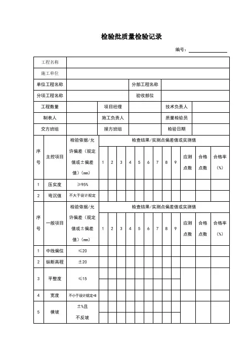 检验批质量检验记录(砂砾石垫层)