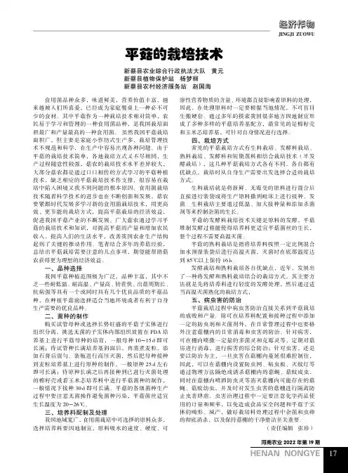 平菇的栽培技术