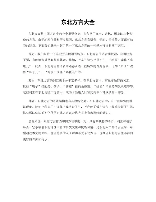 东北方言大全
