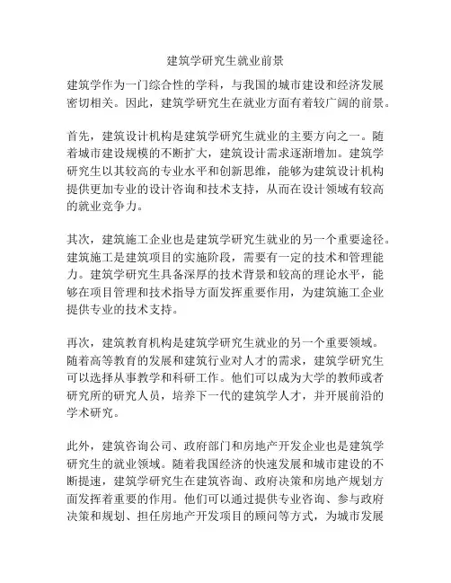 建筑学研究生就业前景