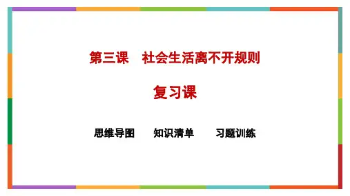 第三课社会生活离不开规则复习课件-道德与法治八年级上册