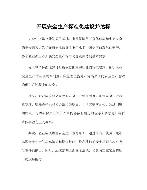 开展安全生产标准化建设并达标