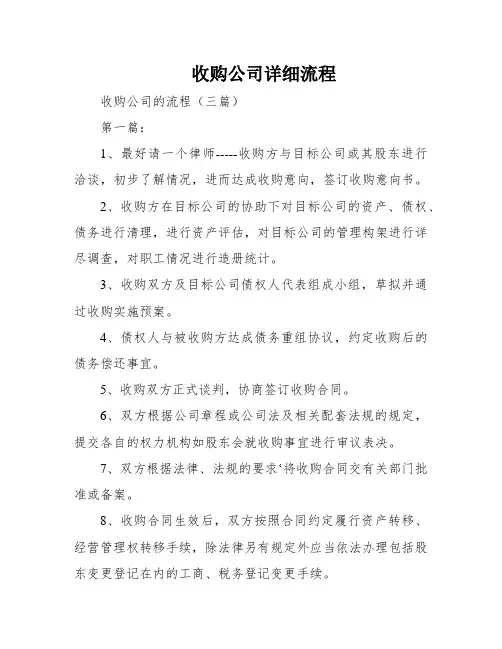 收购公司详细流程