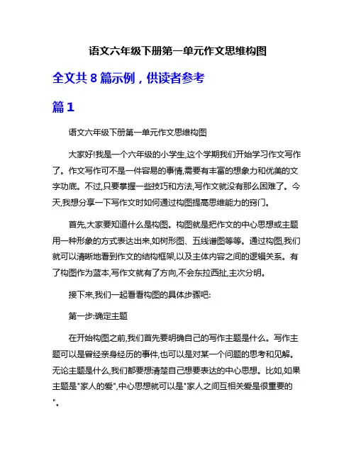 语文六年级下册第一单元作文思维构图