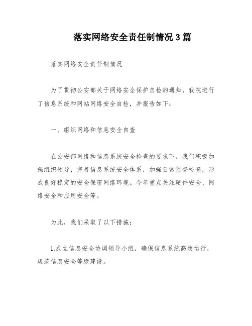 落实网络安全责任制情况3篇