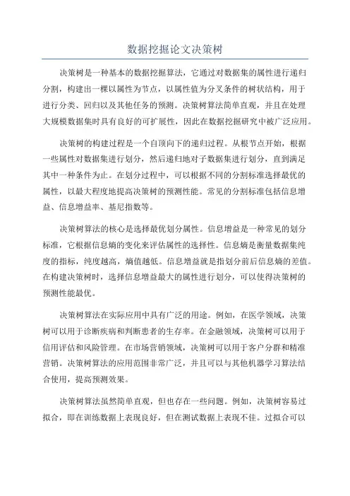 数据挖掘论文决策树