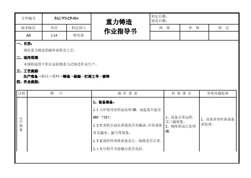 CP-004  重力铸造作业指导书