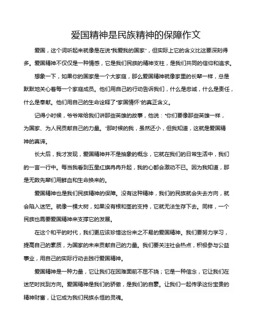 爱国精神是民族精神的保障作文